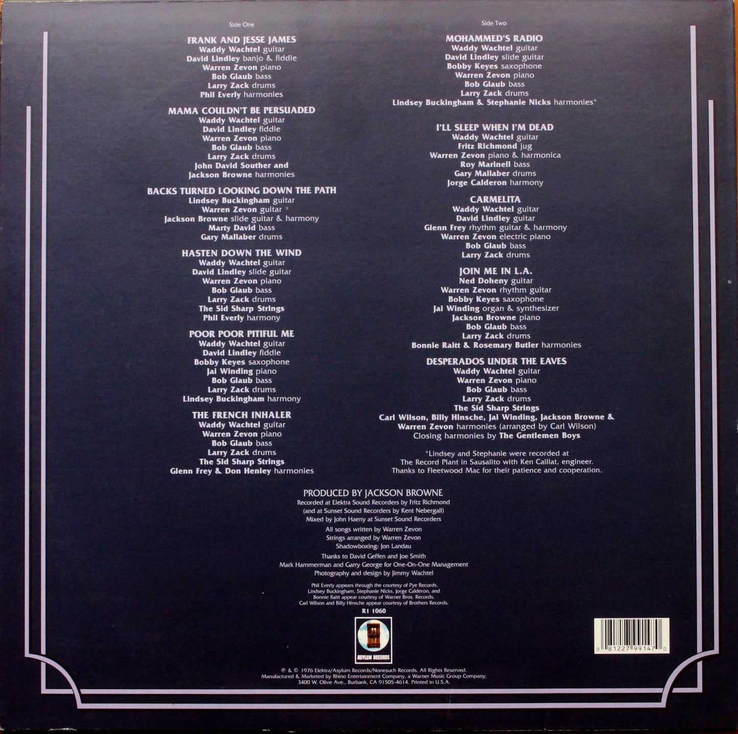 Warren Zevon - Warren Zevon (2nd-Hand)