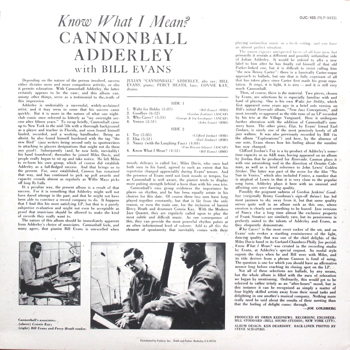Cannonball Adderley (with Bill Evans) - Know What I Mean? (2nd-Hand)